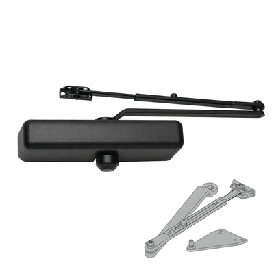 Falcon SC61A Door Closer, Regular/Parallel Arm, Slim Plastic Cover, Flat Black (622)