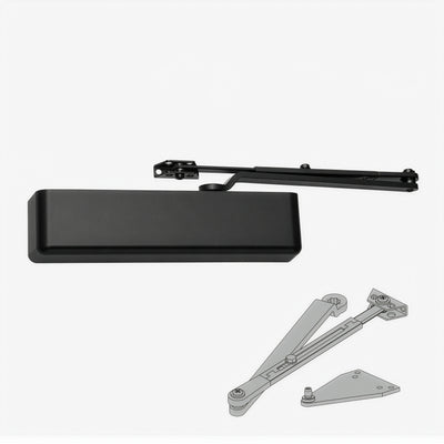 Falcon SC81A Door Closer, Regular/Parallel Arm, Full Cover, Flat Black (622)