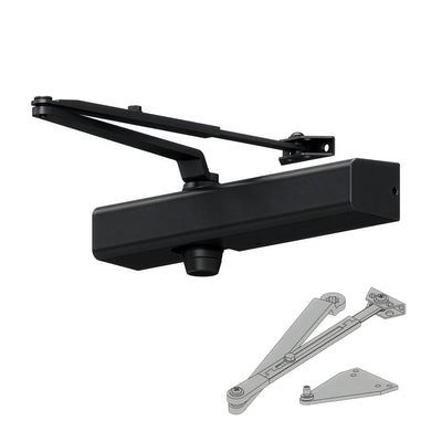 Falcon SC81A Door Closer, Regular/Parallel Arm, Slim Plastic Cover, Flat Black (622)
