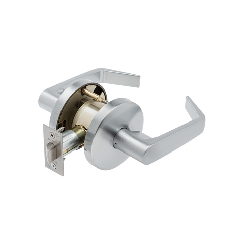 Falcon W101S Passage Cylindrical Lock, Dane Lever, Satin Chrome (626)