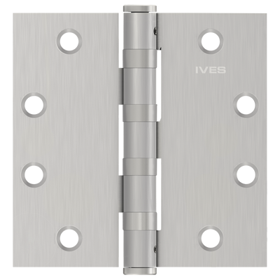 Ives 5BB1HW 4.5" x 4.5" Heavy Weight Ball Bearing Butt Hinge with Non-Removable Pin, Satin Stainless Steel (630)