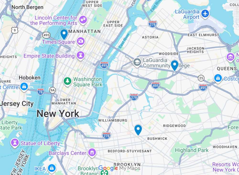 Map of Universal Fireproof Door's NYC service area