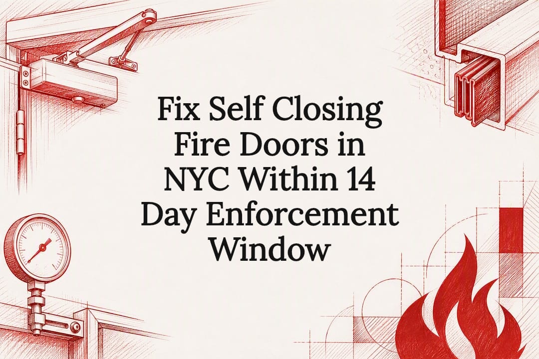 Fire door compliance title card illustration