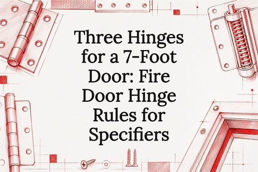 Decorative fire door hinge title card