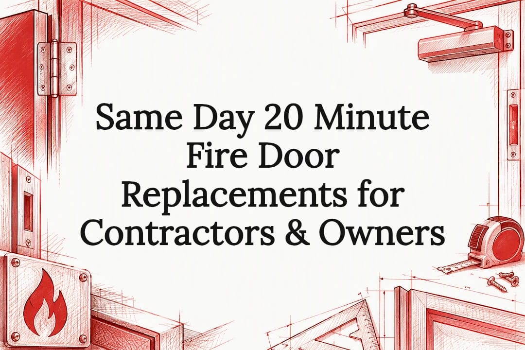 Decorative fire door replacement title card