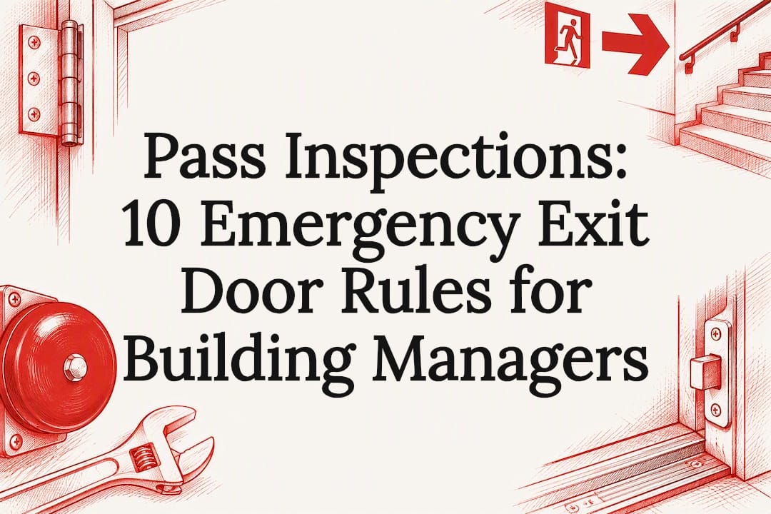 Red sketch accents for exit safety