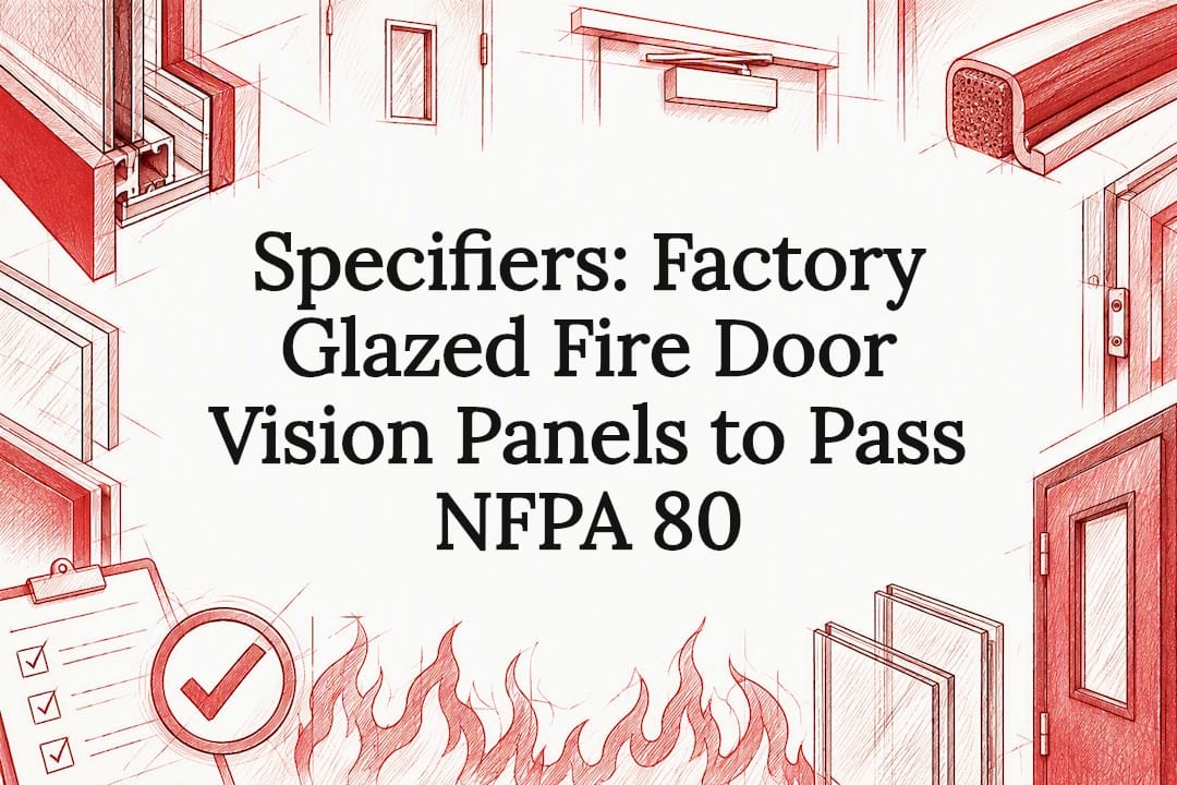Fire door vision panel title card