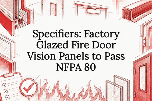 Fire door vision panel title card
