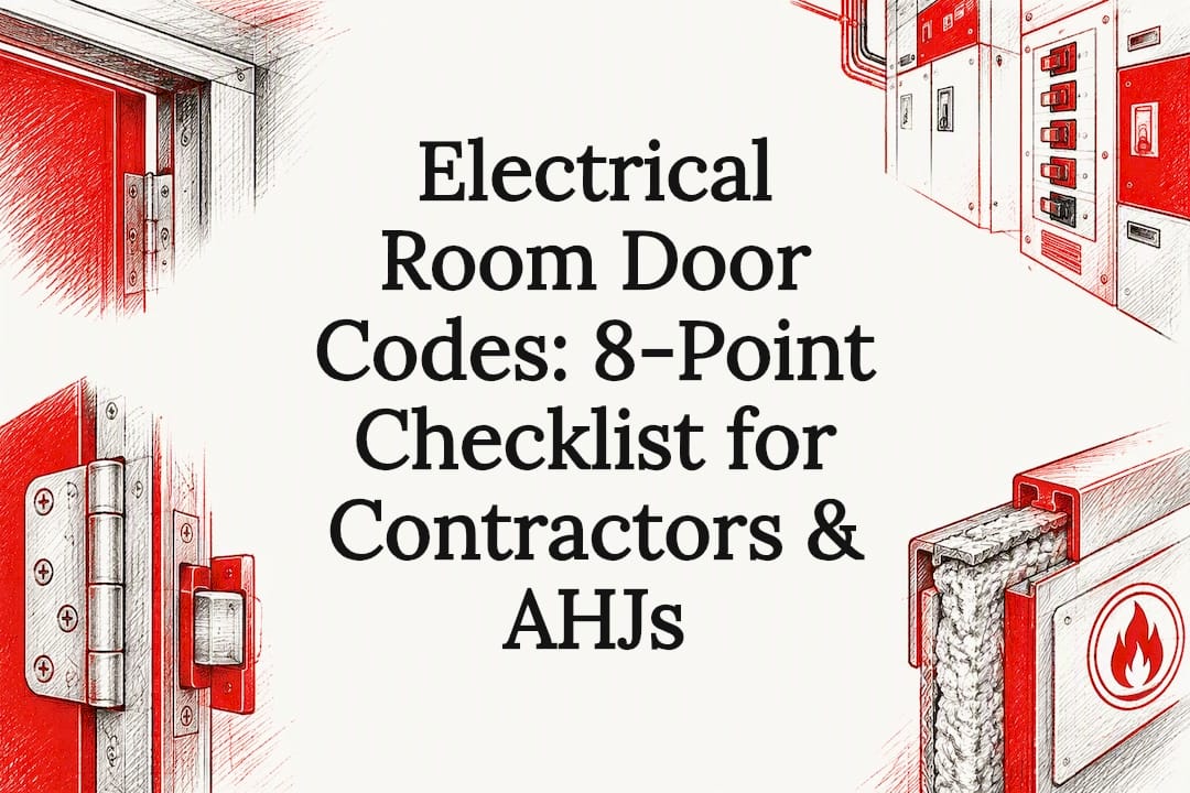 Electrical room door code checklist title card