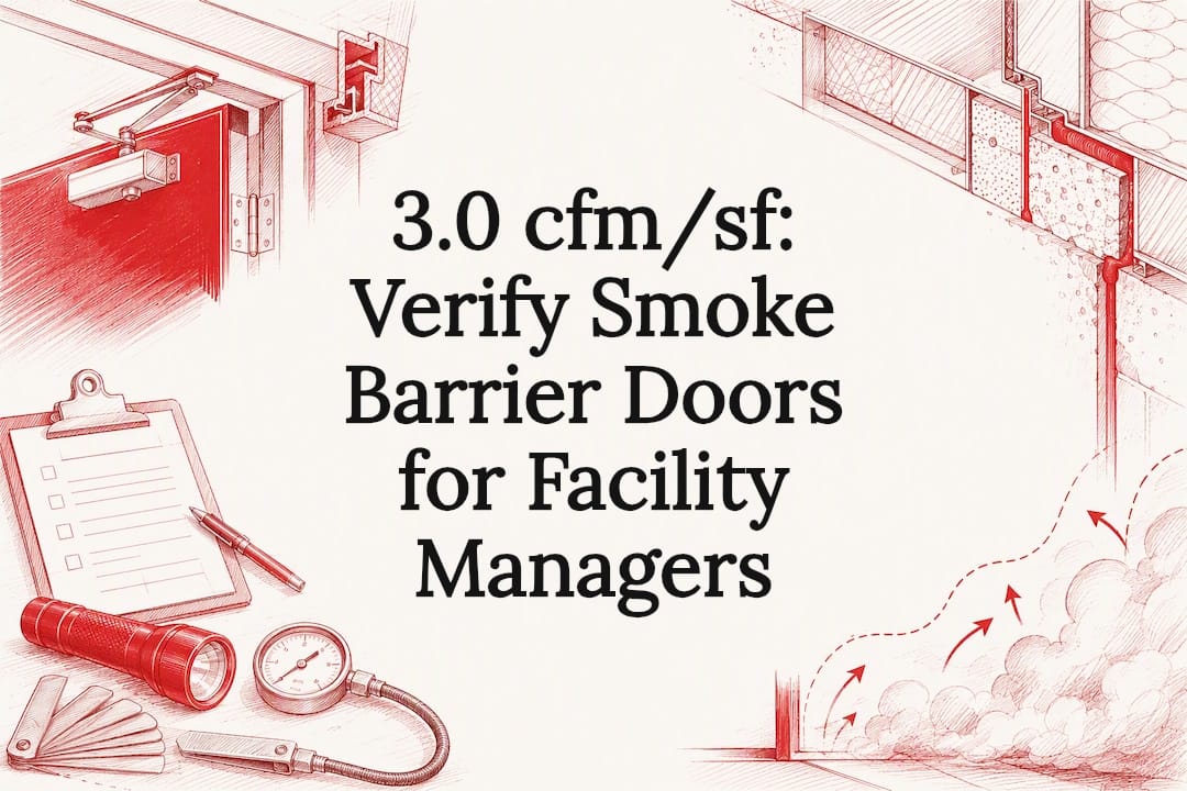 Decorative smoke barrier door title card