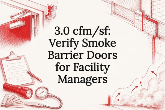 Decorative smoke barrier door title card