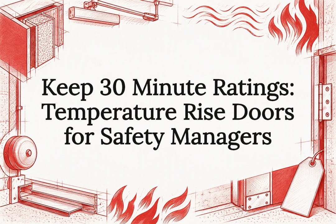 Temperature rise fire door title card