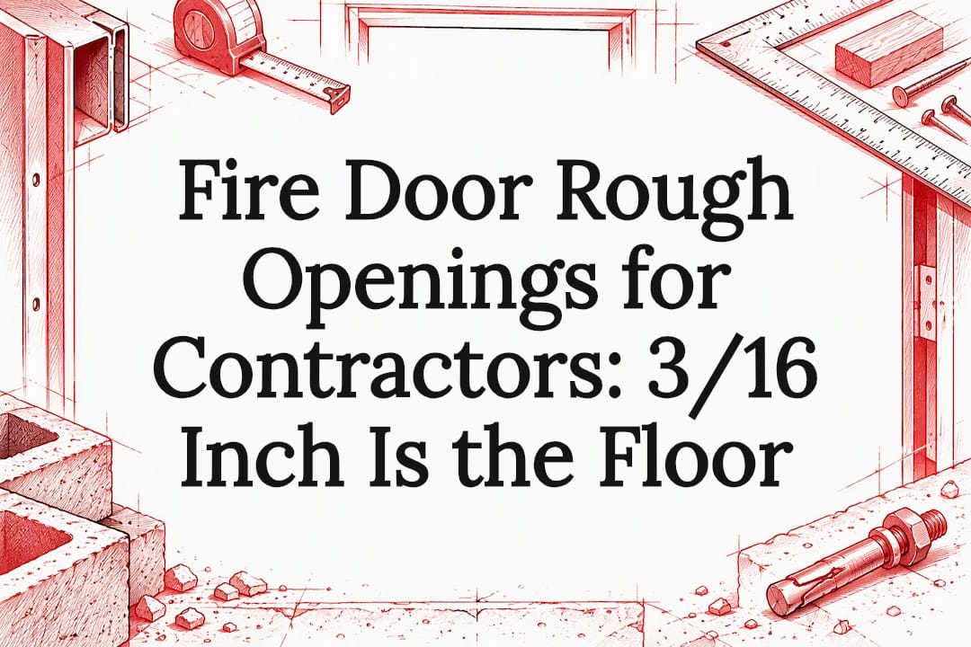 Sketch-framed fire door rough opening title card