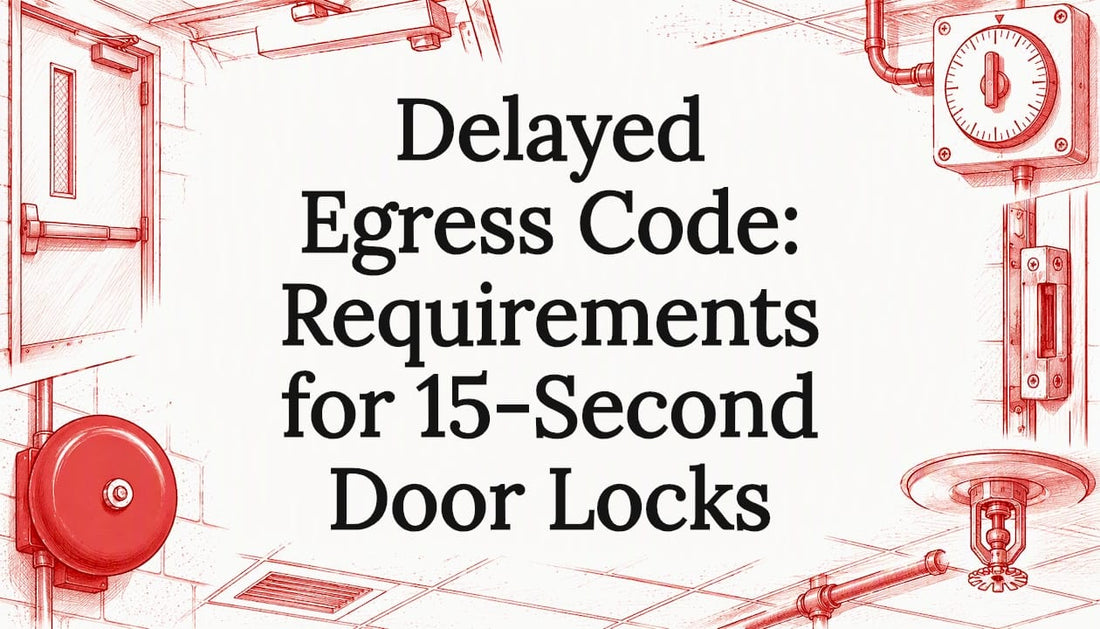 Red sketch title card with door and timer