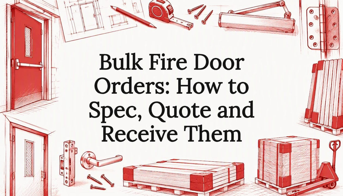 Sketched fire door and delivery details