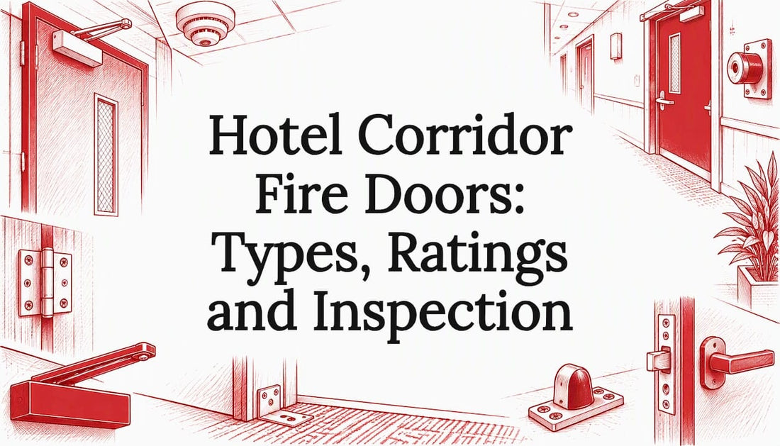 Sketch of fire doors framing article title