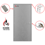 Load image into Gallery viewer, 24&quot; x 80&quot; Flush Hollow Metal Door With Knockdown Drywall Frame, and Hardware Included - Self Closing Hinges and Cylindrical Lockset
