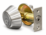 Cylinder Deadbolt 3501 Grade 2 satin chrome – exploded view with UFD latch faceplate