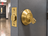 Cylinder Deadbolt 3501 Grade 2 stainless steel single cylinder deadbolt in satin brass – view 3
