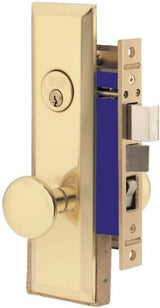 Maxtech solid brass mortise apartment entry lockset with deadbolt, knob and 2-1/2 inch backset