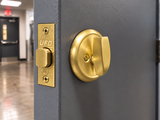 Cylinder Deadbolt 3501 Grade 2 stainless steel single cylinder deadbolt in satin brass – view 4