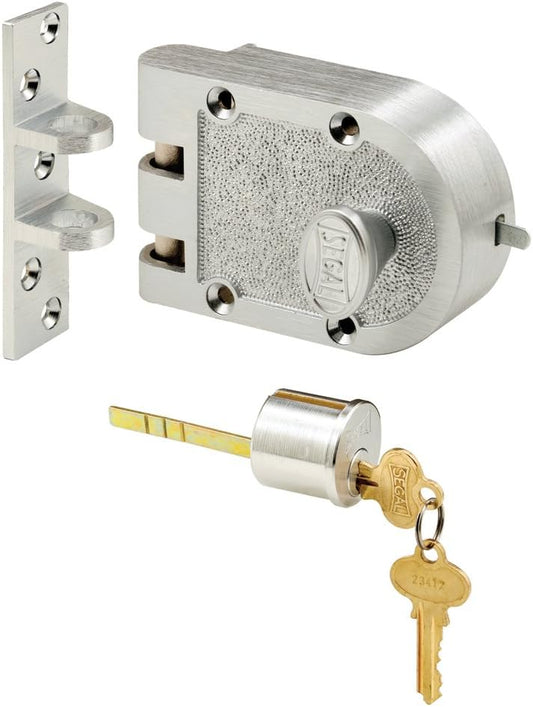 Jimmy Proof Deadbolt, Single Unit, Chrome Finish – Solid Bronze Alloy Construction, Single Cylinder, FLAT Strike (Single Pack)