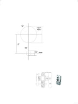 S. Parker 1602 door chime drilling template: 1-3/4 inch hole and 1/2 inch hole 2 inches on center