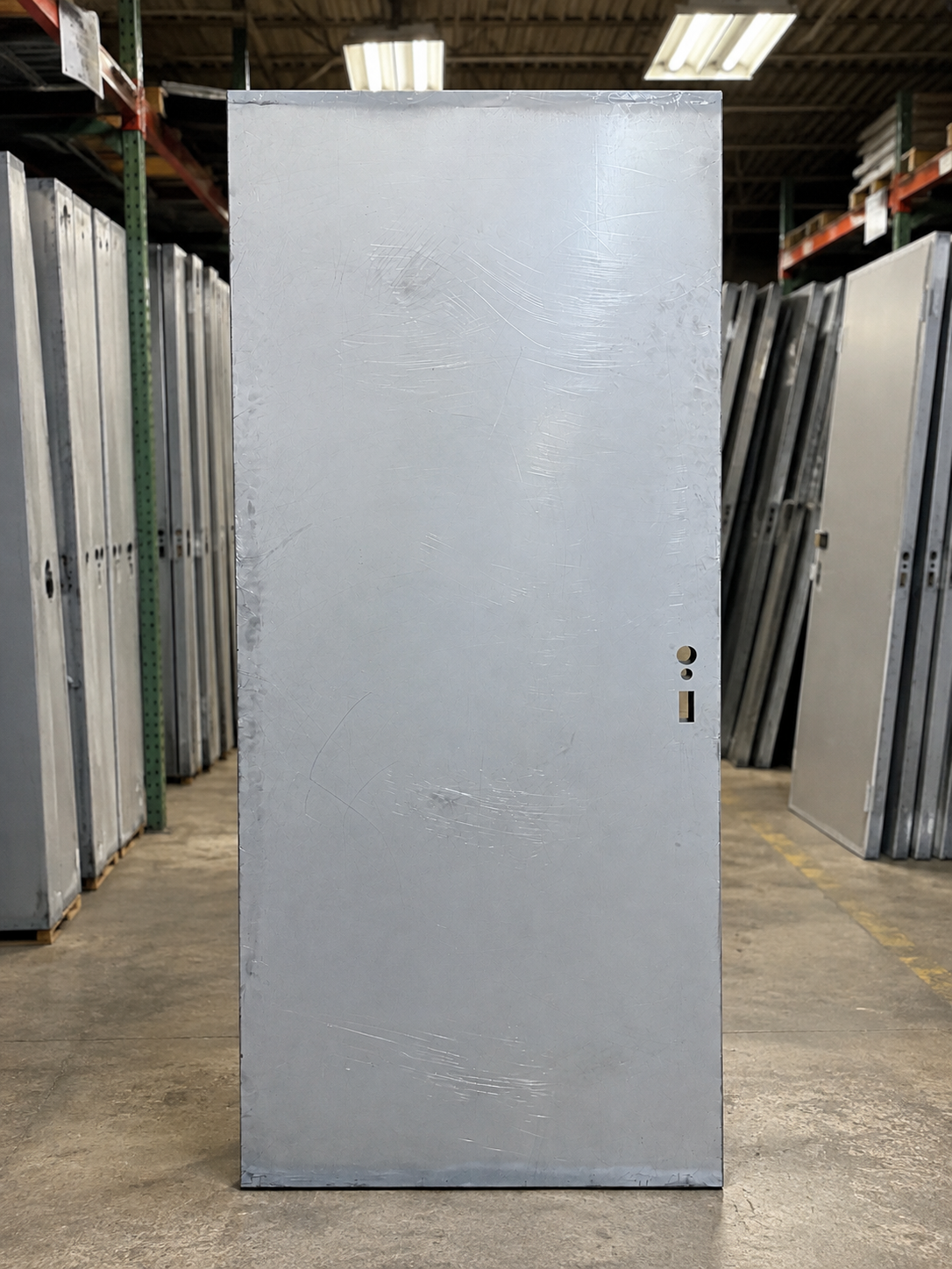 Steel door slab in the UFD warehouse