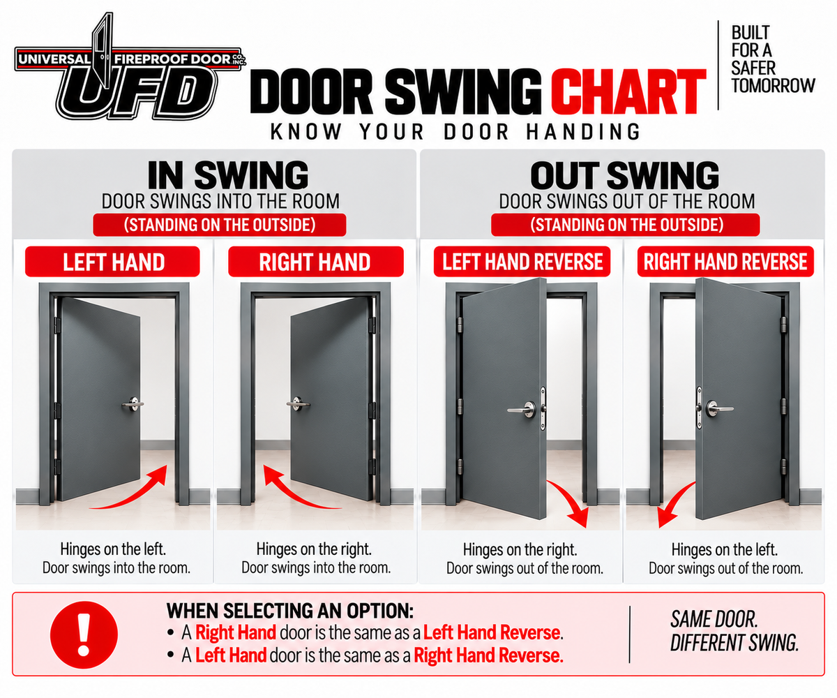 UFD door swing chart — know your door handing