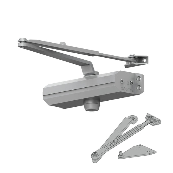 Falcon SC61A Door Closer, Regular/Parallel Arm, Standard Cover, Aluminum (689)
