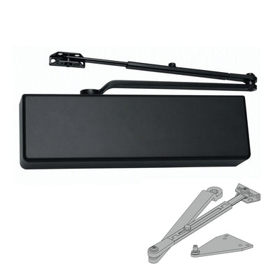Falcon SC71A Door Closer, Regular/Parallel Arm, Full Cover, Flat Black (622)