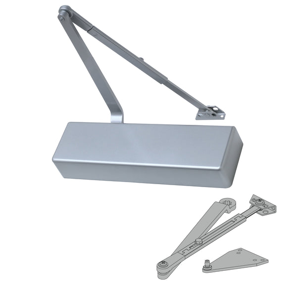 Falcon SC71A Door Closer, Regular/Parallel Arm, Full Cover, Aluminum (689)