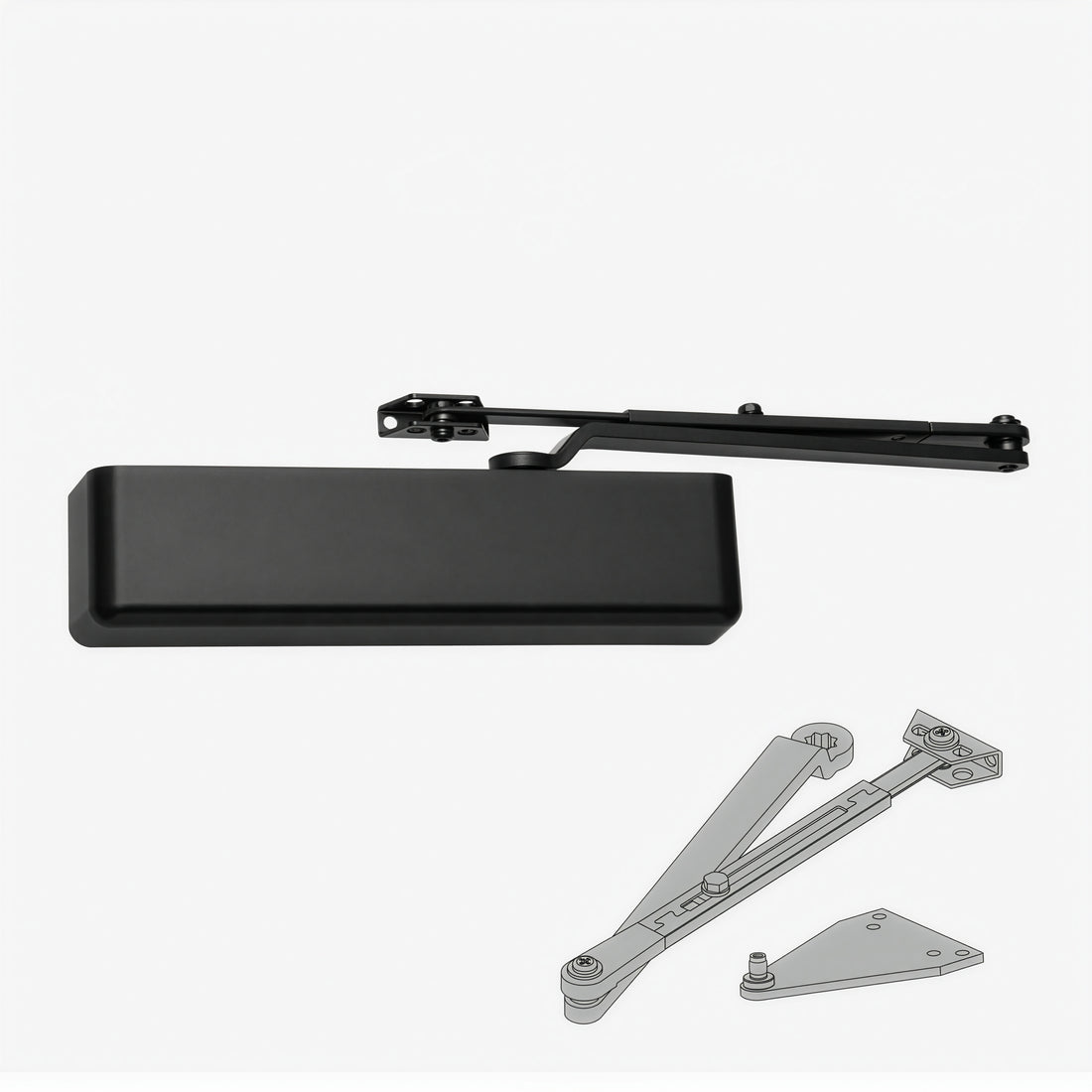 Falcon SC81A Door Closer, Regular/Parallel Arm, Full Cover, Flat Black (622)