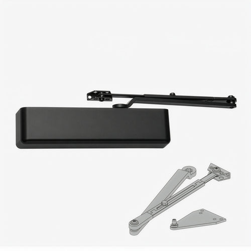 Falcon SC81A Door Closer, Full Cover, Flat Black (622)