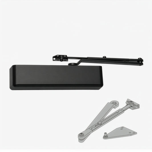 Falcon SC81A Door Closer, Full Cover, Flat Black (622)