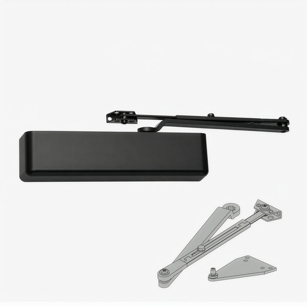 Falcon SC81A Door Closer, Regular/Parallel Arm, Full Cover, Flat Black (622)