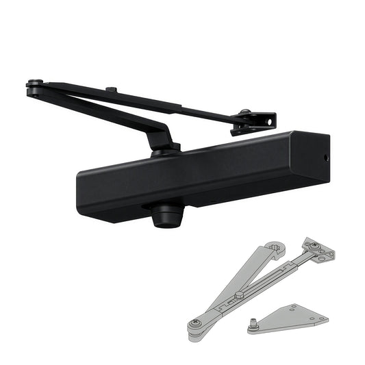 Falcon SC81A Door Closer, Slim Plastic Cover, Flat Black (622)