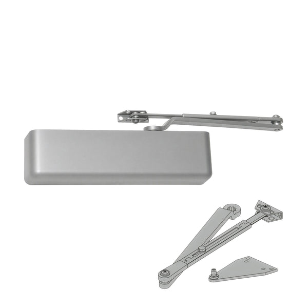 Falcon SC81A Door Closer, Regular/Parallel Arm, Full Cover, Aluminum (689)