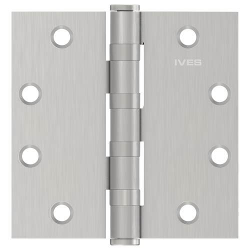 Ives 5BB1HW 4.5" x 4.5" Heavy Weight Ball Bearing Butt Hinge, Satin Stainless Steel (630)