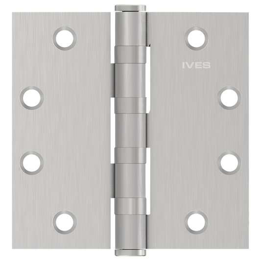 Ives 5BB1HW 4.5" x 4.5" Heavy Weight Ball Bearing Butt Hinge, Satin Stainless Steel (630)
