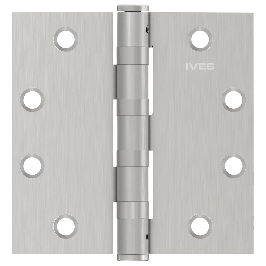 Ives 5BB1HW 4.5" x 4.5" Heavy Weight Ball Bearing Butt Hinge with Non-Removable Pin, Satin Stainless Steel (630)