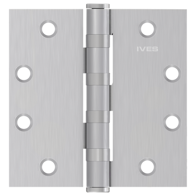Ives 5BB1HW 4.5" x 4.5" Heavy Weight Ball Bearing Butt Hinge, Satin Chrome Plated (652) — Pack of 3