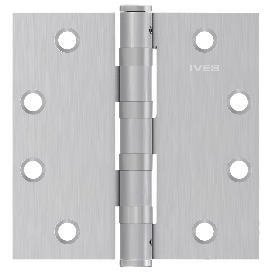 Ives 5BB1HW 4.5" x 4.5" Heavy Weight Ball Bearing Butt Hinge with Non-Removable Pin, Satin Chrome Plated (652)