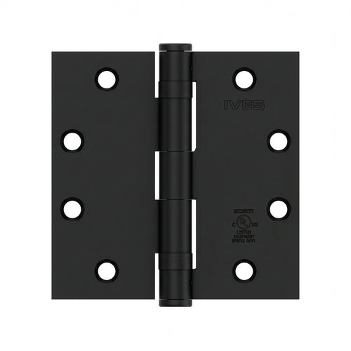 Ives 5BB1 4.5" x 4.5" Ball Bearing Butt Hinge with Non-Removable Pin, Flat Black (631)