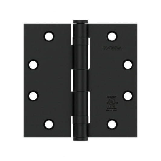 Ives 5BB1 4.5" x 4.5" Ball Bearing Butt Hinge with Non-Removable Pin, Flat Black (631)