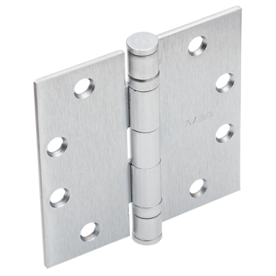 Ives 5BB1 4.5" x 4.5" Ball Bearing Butt Hinge with Non-Removable Pin, Satin Chrome Plated (652) — Pack of 3