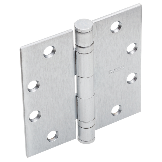 Ives 5BB1 4.5" x 4.5" Ball Bearing Butt Hinge, Satin Chrome Plated (652)
