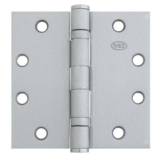 Ives 5BB1 4.5" x 4.5" Ball Bearing Butt Hinge, Satin Chrome (626)