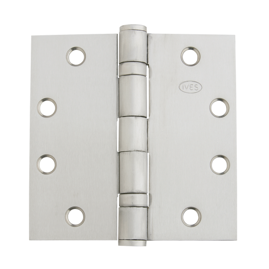 Ives 5BB1 4.5" x 4.5" Ball Bearing Butt Hinge, Satin Stainless Steel (630)