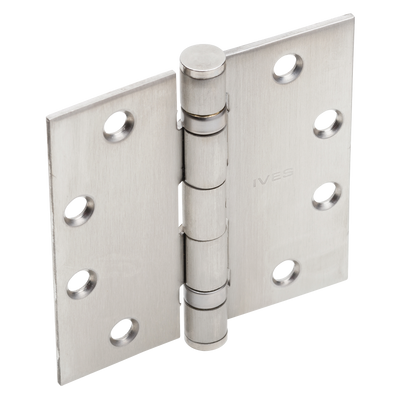 Ives 5BB1 4.5" x 4.5" Ball Bearing Butt Hinge with Non-Removable Pin, Satin Stainless Steel (630)